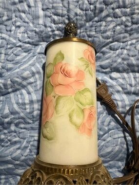 Vintage Floral Pink Rose Electric Night Light Lamp
